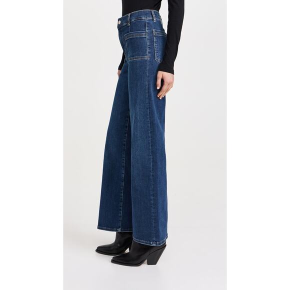 FRAME Le Slim Palazzo Bardot Pocket Jeans Cursive - Picture 3 of 15